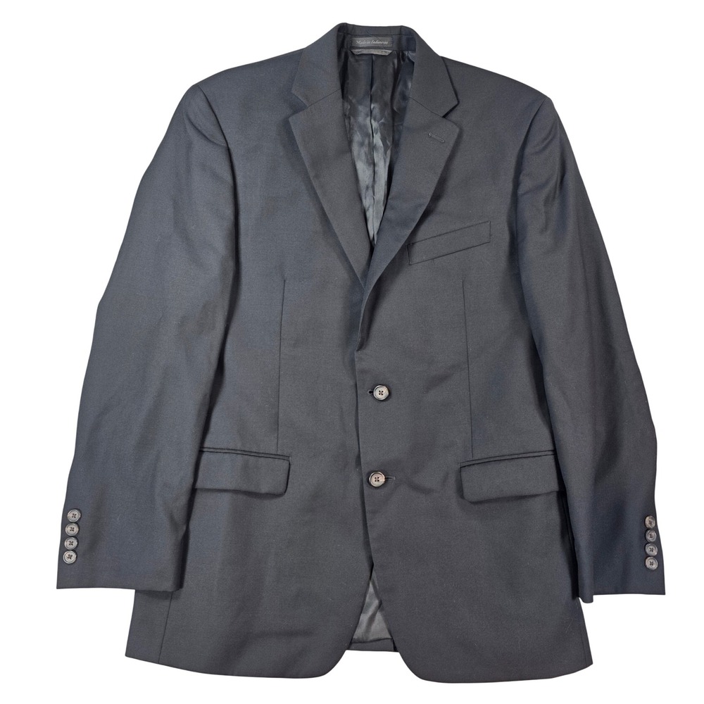 Lauren Ralph Lauren 100% Wool 2-Button Blazer Dark Navy Blue 40R Mens Sport Coat
